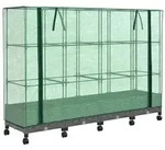 vidaXL Gartenplanter mit Gew&auml;chshausabdeckung und R&auml;dern 4 Stk. PP