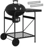 vidaXL Holzkohlegrill mit R&auml;uchertuben 91 x 71 x 107 cm Stahl Schwarz