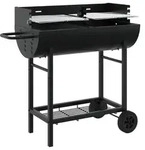 vidaXL Holzkohlegrill Verstellbar Schwarz 96,5 x 42,5 x 88,5 cm