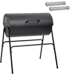 vidaXL Fassgrill mit 2 Kochrosten 3 pcs 80 x 73 x 90 cm Metall Schwarz