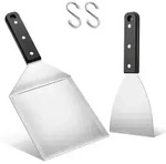 Grillspachtel Set aus Edelstahl f&uuml;r Smash Burger, Plancha Spachtel und
