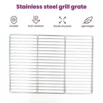 vidaXL Grillrost mit Griffen Rechteckig 50x35 cm 304 Edelstahl