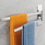 Handtuchhalter schwenkbar 2armig Rechteck Silber Ohne Bohren