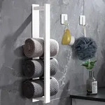 Handtuchhalter ohne Bohren Silber Edelstahl Wand 2 Wei&szlig;e Farbe