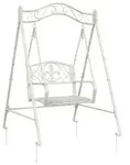 vidaXL Schaukelbank Stahl 113 x 121,5 x 168 cm Antik Wei&szlig;
