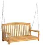vidaXL Schaukelbank Natur 114 x 61 x 61,5 cm Massivholz Teak
