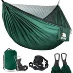 H&auml;ngematte Moskitonetz 350kg 2Personen 290x140cm Camping Gr&uuml;n