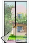 Fliegengitter Balkont&uuml;r Magnet Klettband 3.8cm Bohren 85*200cm Schwarz