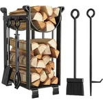 Kaminholzregal mit Kaminwerkzeug 78x29x35.8cm innen Drau&szlig;en Holzregal