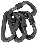 Intirilife 4er Set Schwerlast Karabiner in schwarz f&uuml;r Outdoorsport und