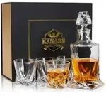 Whisky Karaffe und Gl&auml;ser Set 800 ml Kristall Whiskey Dekanter
