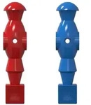 vidaXL Tischfu&szlig;ball Spieler 22 pcs Blau und Rot 2,4 x 2,1 x 9,7 cm PP