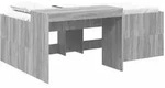 vidaXL Hochbett mit Schreibtisch f&uuml;r Kinder Grau Sonoma 90 x 200 cm