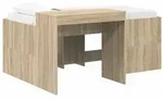 vidaXL Hochbett mit Schreibtisch f&uuml;r Kinder Sonoma-Eiche 80 x 160 cm