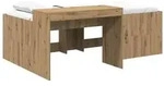 vidaXL Hochbett mit Schreibtisch f&uuml;r Kinder Artisan-Eiche 90 x 200 cm
