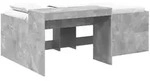 vidaXL Hochbett mit Schreibtisch f&uuml;r Kinder Betongrau 90 x 200 cm