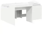 vidaXL Hochbett mit Schreibtisch f&uuml;r Kinder Wei&szlig; 80 x 160 cm