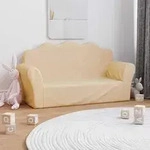 vidaXL Kindersofa 2-Sitzer Creme Weicher Pl&uuml;sch