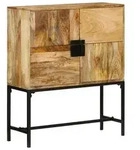 vidaXL Highboard 80x30x95 cm Massives Raues Mangoholz