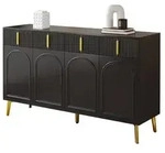 K&uuml;chenschrank Buffetschrank, Sideboard mit Goldenen Griffen und Beinen, 2...