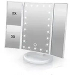 Intirilife Schminkspiegel mit LED - Beleuchteter Kosmetikspiegel Makeup Tischspiegel