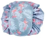 Intirilife Kosmetiktasche in GRAU ROSA FLAMINGO &ndash; Runder One Step...