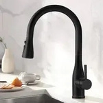 Wasserhahn K&uuml;che Schwarz, YUANNY K&uuml;chenarmatur mit Brause Ausziehbar, Armatur
