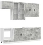 vidaXL K&uuml;cheneinheit LUCCA 8 pcs Betongrau Holzwerkstoff