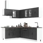vidaXL 11-tlg. K&uuml;chenschrank-Set Lucca Schwarz Holzwerkstoff