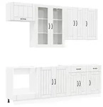 vidaXL K&uuml;cheneinheit LUCCA 8 pcs Hochglanz Wei&szlig; Holzwerkstoff