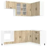 vidaXL K&uuml;cheneinheit PORTO 8 pcs Sonoma-Eiche Holzwerkstoff
