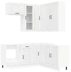 vidaXL K&uuml;cheneinheit LUCCA 8 pcs Hochglanz Wei&szlig; Holzwerkstoff