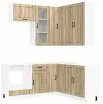 vidaXL K&uuml;cheneinheit LUCCA 8 pcs Sonoma-Eiche Holzwerkstoff