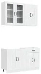 vidaXL K&uuml;cheneinheit LUCCA 4 pcs Hochglanz Wei&szlig; Holzwerkstoff