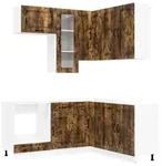 vidaXL K&uuml;cheneinheit KALMAR 8 pcs Ger&auml;ucherte Eiche Holzwerkstoff