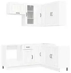 vidaXL K&uuml;cheneinheit LUCCA 8 pcs Wei&szlig; Holzwerkstoff