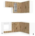 vidaXL K&uuml;cheneinheit LUCCA 8 pcs Artisan-Eiche Holzwerkstoff