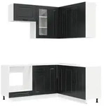 vidaXL K&uuml;cheneinheit KALMAR 8 pcs Schwarz Holzwerkstoff