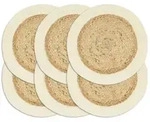vidaXL Tischsets 6 Stk. Natur 38 cm Rund Jute und Baumwolle
