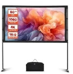 VEVOR Projektionsleinwand (80 Zoll) mit 160&deg; Weitwinkel & St&auml;nder,...
