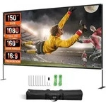 VEVOR Projektionsleinwand mit St&auml;nder 381cm Tragbare Filmleinwand 16:9 Outdoor