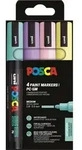 POSCA Pigmentmarker PC-5M, softe Farben, 4er Etui
