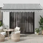 vidaXL Markise Einziehbar Anthrazit & Wei&szlig; 3,5x2,5 m Stoff & Aluminium