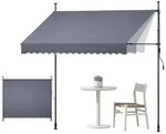 VEVOR Klemmmarkise 300 cm, H&ouml;henverstellbare Markise mit Handkurbel,