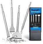 Nucraft SDS Plus Mei&szlig;el Set, 4-teiliges Bohrhammer Stahlwerkzeugset f&uuml;r