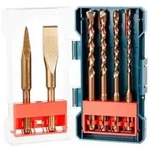 Bohr- und Mei&szlig;elset SDS-Plus 6-tlg 6-12 mm inkl Flach Spitzmei&szlig;el