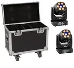 EUROLITE Set 2x LED TMH-H90 + Case mit Rollen