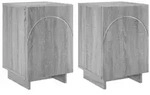 vidaXL Nachttisch 2 pcs Sonoma-Grau 33,5 x 34,5 x 50 cm Holzwerkstoff