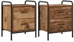 vidaXL Nachttisch 2 stk. Altholz 40 x 30 x 50 cm Holzwerkstoff