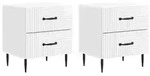vidaXL Nachttisch 2 pcs Hochglanz Wei&szlig; 43 x 34,5 x 47,5 cm